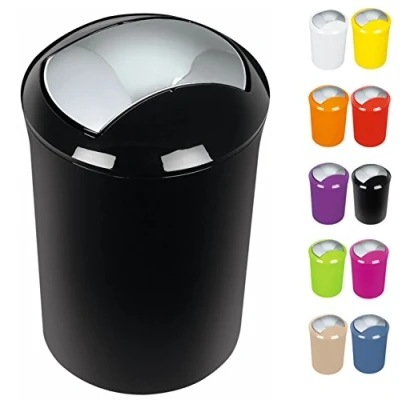 Afbeelding van Spirella Design cosmetica emmer 10.14388 &quot;Sydney bad pedaalemmer swingdeksel afvalemmer met schommeldeksel 5 liter (ØxH): 19 x 30 cm zwart