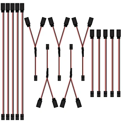 Afbeelding van QIMEI SHOP RC Servo verlengkabel 22 AWG 30 Cores Cable JR stekker verlenging 3 pins servokabel mannelijk naar vrouwelijk voor afstandsbediening vliegtuig 10 cm/30 cm 15 stuks