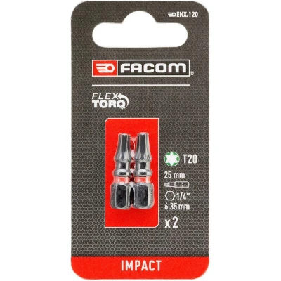 Afbeelding van Facom T20 25Mm 2Pk Impact Flextorq ENX.120