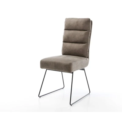 Afbeelding van Gestoffeerde stoel Pela Flex slipframe zwart taupe vintage pocketveer kern