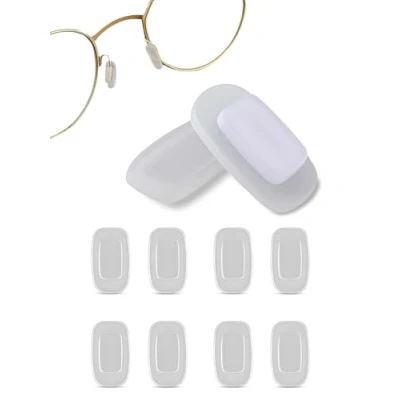 Afbeelding van Sports Vision World Premium zachte siliconen Rechthoekige glijdende neuskussentjes 11 mm (5 paar, rechthoek wit 10,4 x 6 mm)