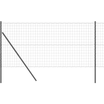 Afbeelding van vidaXL Euro Hek Set van 2 Grijs Metaal 25 x 1.2 m Duurzaam