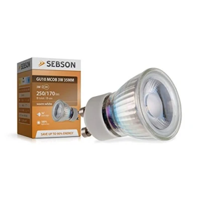 Afbeelding van SEBSON GU10 LED Lamp 3W vervangt 25W 250lm Warm Wit 3000K Niet Dimbaar 46 Stralingshoek Spot 230V ø35x47mm