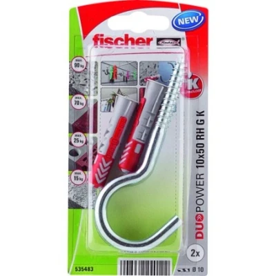 Afbeelding van Fischer Plug Duopower 10x50mm met grote haak 2 stuks