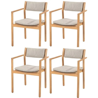Afbeelding van Levi stapelbare tuinstoel teak 4 Seasons Outdoor set van