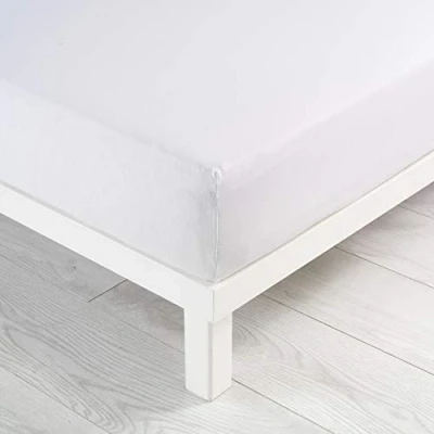 Afbeelding van Douceur d&#039;Intérieur, Hoeslaken, 140 x 190 cm, Jersy, wit, 100% katoen