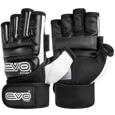 Afbeelding van EVO Fitness MMA Handschoenen Heren Vrouwen Muay Thai Gel Kickboksen Grappling Sparring Training UFC Kooi Vechten Wanten Bokszak Vechtsport Karate Boxing Gloves (Zwart, L)