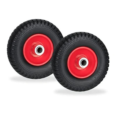 Afbeelding van Relaxdays kruiwagenwiel 2.50 4 set van 2 massief rubber reservewiel met stalen velg
