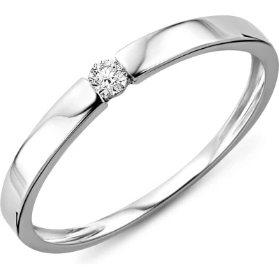 Afbeelding van Miore Ring met Diamant Dames 9 Karaat Kleur Witgoud