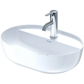 Afbeelding van Duravit luv opzetwastafel ovaal met 1 kraangat zonder overloop 50x35cm wit 0380500000