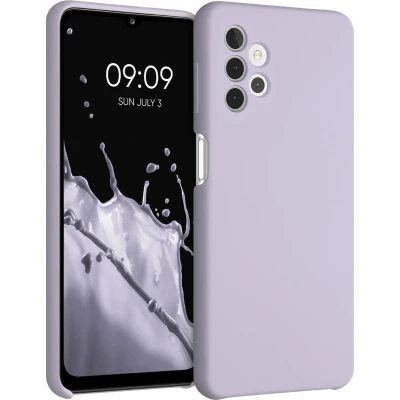Afbeelding van kwmobile telefoonhoesje geschikt voor Samsung Galaxy A32 5G Hoesje met siliconen coating Smartphone case in lila wolk