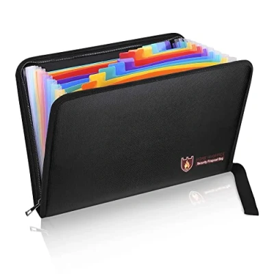 Afbeelding van Brandwerende veilige documentzakken, 15&quot; x 11&quot; brand en waterbestendige geld envelophouder, ritssluiting om uw juridisch document, contant geld, sieraden (kleurrijk) te beschermen