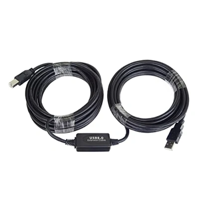 Afbeelding van PremiumCord Actieve USB aansluitkabel met repeater 10 m, A stekker naar B stekker, 2.0 High Speed kabel, 2 x afgeschermd, AWG20/28, kleur zwart, lengte m
