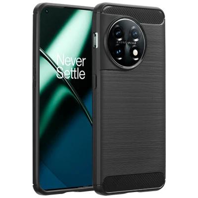 Afbeelding van OnePlus 11 Hoesje Siliconen en TPU (zacht) imoshion Softcase/Backcover Zwart Telefoonhoesje