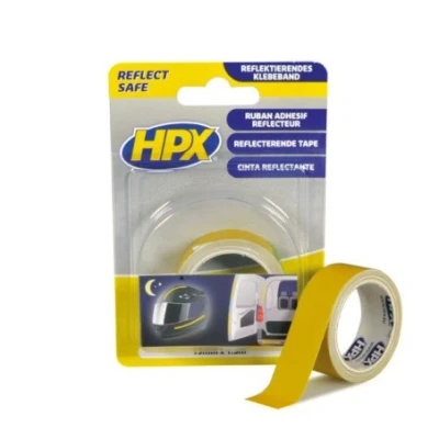 Afbeelding van HPX Reflecterende Tape 19 Mm X 1,5 Meter Geel Lijm, Kit &amp;
