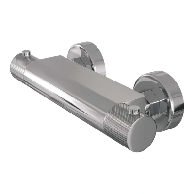 Afbeelding van Brauer Chrome carving Thermostaatkraan opbouw 2 knoppen chroom Tijdloze uitstraling