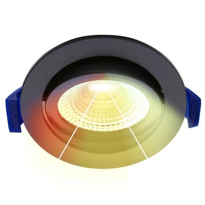 Afbeelding van Dimbare led inbouwspot zwart, 2700K/3000K/4000K, kleine inbouwdiepte, IP54