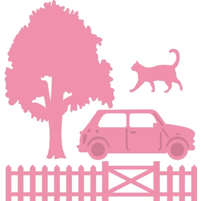 Afbeelding van APR Collectables set village decoration 2 stencil