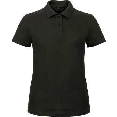 Afbeelding van Dames Polo ID.001 Zwart merk B&amp;C maat XL