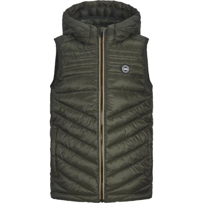 Afbeelding van JACK &amp; JONES JUNIOR bodywarmer JJEHERO met logo donkergroen