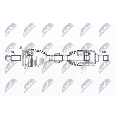 Afbeelding van NTY NPW HY 625 Aandrijfas Vooras links KIA: SORENTO 2, HYUNDAI: SANTA FE 2