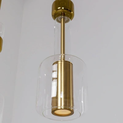 Afbeelding van Kare Candy Bar hanglamp, goudkleurig, staal, glas, 3 lamps.