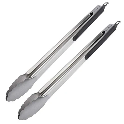 Afbeelding van Westmark grilltang, 2 stuks, lengte: elk 40 cm, met rubberen handgrepen, roestvrij staal/kunststof, Classic Spezial Maxi, zilver/zwart, 151622E3