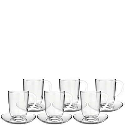 Afbeelding van Leonardo Latte Macchiato Glazen + Schotels Napoli 6 stuks