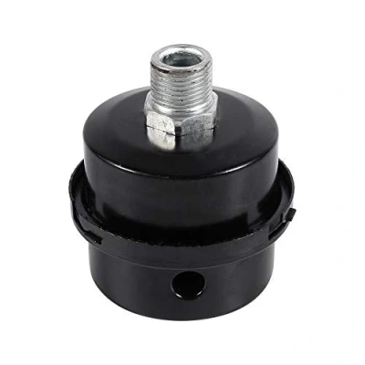 Afbeelding van geluiddemper filter 3/8&quot; luchtcompressor draad zwart metalen inlaatfilter