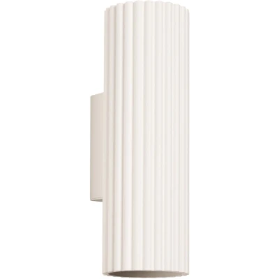 Afbeelding van SOLLUX LIGHTING Carbon wandlamp, beige, hoogte 20 cm, aluminium, 2 lamps.