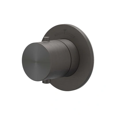 Afbeelding van IVY Concord afbouwdeel inbouw stopkraan symmetry RVS 316 Geborsteld carbon Black PVD