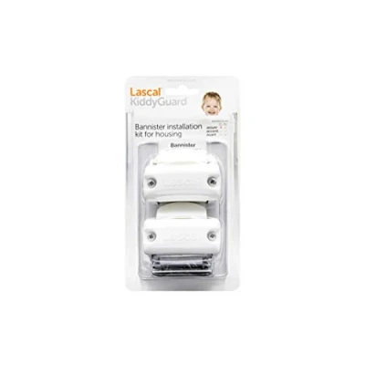 Afbeelding van Lascal Trapleuning installatiekit, KiddyGuard Avant/Accent/Assure veiligheidshek bannister, bannister voor ronde of hoekige trapleuningen tot 50 mm diameter, set van 2 bannisters, wit