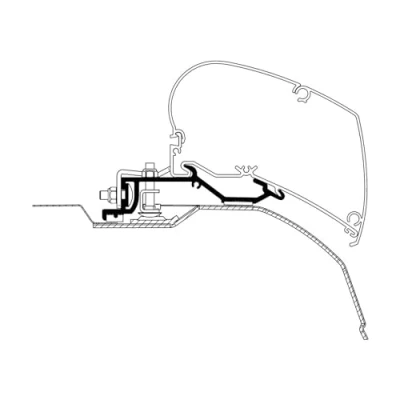 Afbeelding van Thule Omnistor Ducato Boxer Jumper H2L3 H2L4 Dakadapter Kleurloos Luifels Accessoires