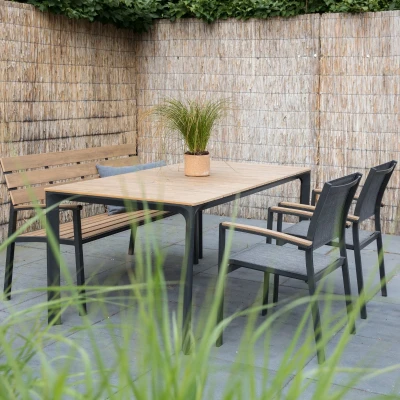 Afbeelding van Les Arezzo tuintafel rechthoek Polywood teaklook 160x90 cm