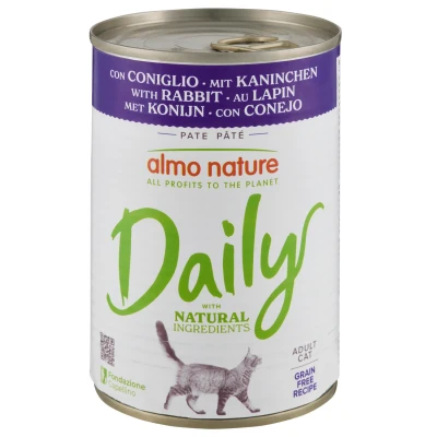 Afbeelding van Almo Nature Blik Adult Cat Daily Menu 400 g Kattenvoer Konijn