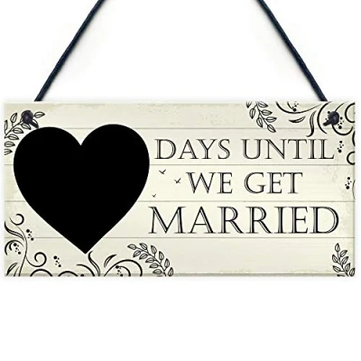 Afbeelding van RED OCEAN Bruiloft Countdown Krijtbord Plaquette Teken Verlovingsgeschenk Verloofde Mr &amp; Mevrouw Vriendin Geschenken