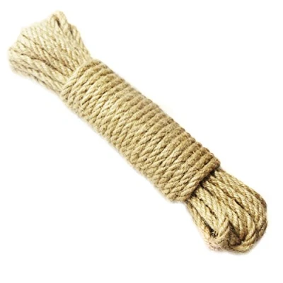 Afbeelding van jute touw, henneptouw, 6 mm, natuurlijke vezels, sisal, doe het zelf decoratie, tuinieren, 10 m