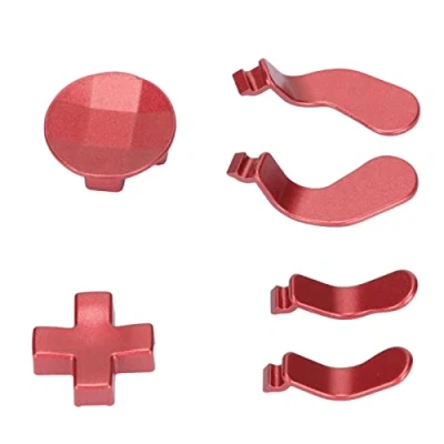 Afbeelding van Metalen Vervangende Onderdelen voor One Elite Series 2 Controller, Inclusief 4 Stuks Triggerpaddles en Verwisselbare D pads Kruissleutel Roestvrij Staal(rood)