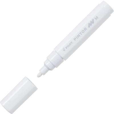 Afbeelding van Pilot Pintor Witte Verfstift Medium marker met 1,4mm schrijfbreedte Inkt op waterbasis Dekt elk oppervlak, zelfs de donkerste Teken, kleur, versier, markeer, schrijf, kalligrafeer…
