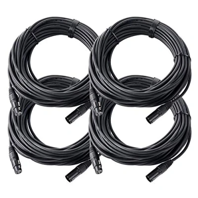 Afbeelding van set van 4 Pronomic Stage XFXM 20 microfoonkabel XLR m zwart