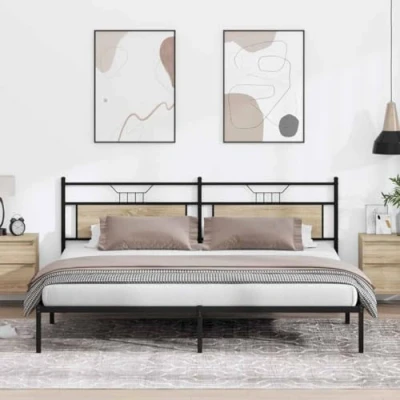 Afbeelding van vidaXL Bedframe zonder matras 193x203cm spaanplaat sonoma eikenkleurig