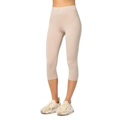 Afbeelding van Merry Style MS MS10 144 LE Dames Capri Leggings Sport Vrijetijdsbroek 3/4 Lengte Viscose Sporbroek Yogabroek Beige M