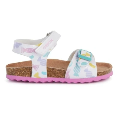 Afbeelding van Geox Baby meisje B Chalki Girl sandaal, Wit Multicolor, 21 EU