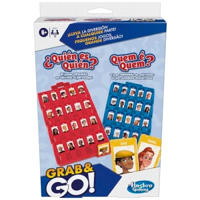 Afbeelding van Hasbro Gaming Game Wie is wie? Grab and Go het originele spel om personage te raden draagbaar voor 2 spelers kinderspel reizen