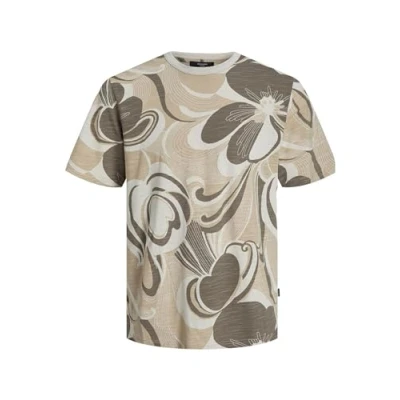 Afbeelding van Jack &amp; Jones Premium ALL OVER Rundhals Tshirt print, Heren, Maat: Medium, Travertine