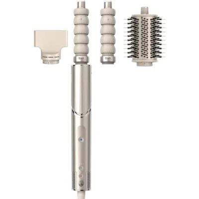 Afbeelding van Shark FlexStyle 3 in 1 Föhn en Multistyler Verbeterd 2025 Model Inclusief Airstyler, Concentrator, Volumeborstel Accessoires Zilver/Goud HD426SLEU
