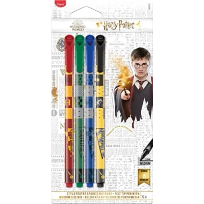 Afbeelding van Maped fineliner HARRY POTTER medium 0,8 mm x4 rood/groen/blauw/geel, 749600, meerkleurig