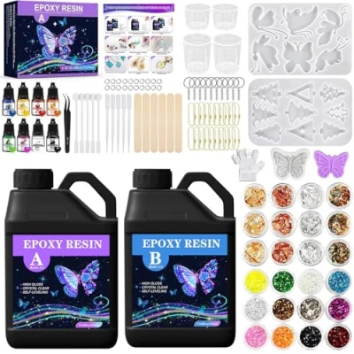 Afbeelding van KIMIGO Epoxyharsset voor beginners,epoxyharsset beginners,epoxyhars craft kit,epoxyhars kit,set van epoxyhars beginners,1:1 harsgietset,epoxy resin beginners set for jewellery making