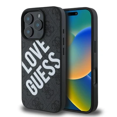 Afbeelding van GUESS, Beschermhoes Geschikt voor Apple iPhone 16 Pro Max MagSafe Model 4G, Zwart