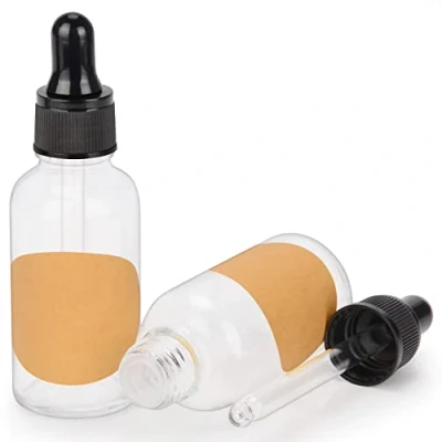 Afbeelding van stonylab 2 Pack Glazen Druppelflesje, Lege Fles met Druppelaar, Binnenste Plug en Label voor Etherische Oliën Aromatherapie Geuren (30 ml, Transparant)